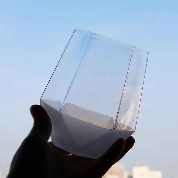 modern geometric glass cup