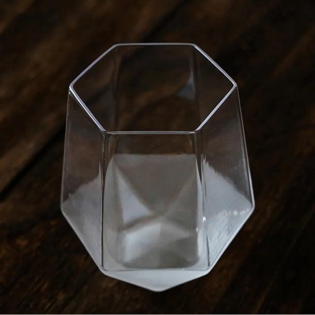 modern geometric glass cup