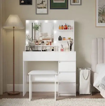 Makeup Vanity Desk Set With Mirror Light