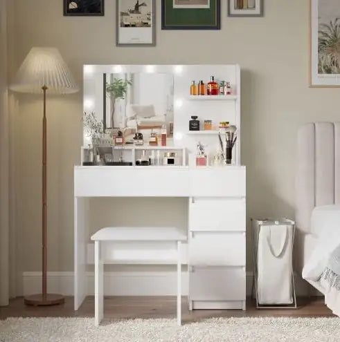 Makeup Vanity Desk Set With Mirror Light