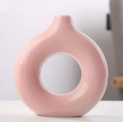 doughnut shape ceramic vase