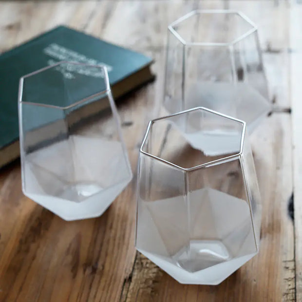 modern geometric glass cup