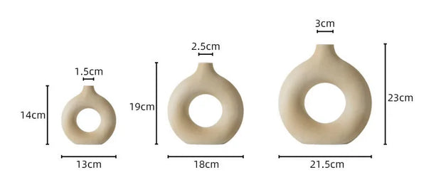 doughnut shape ceramic vase