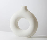 doughnut shape ceramic vase