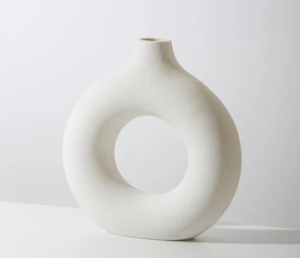 doughnut shape ceramic vase