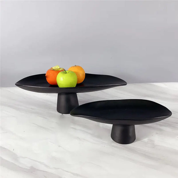 Black and White Resin Tall Fruit Plate Nordic Decor