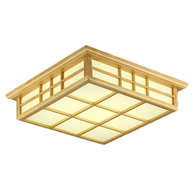 Japanese Style LED Ceiling Light with Wooden Design