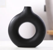 doughnut shape ceramic vase