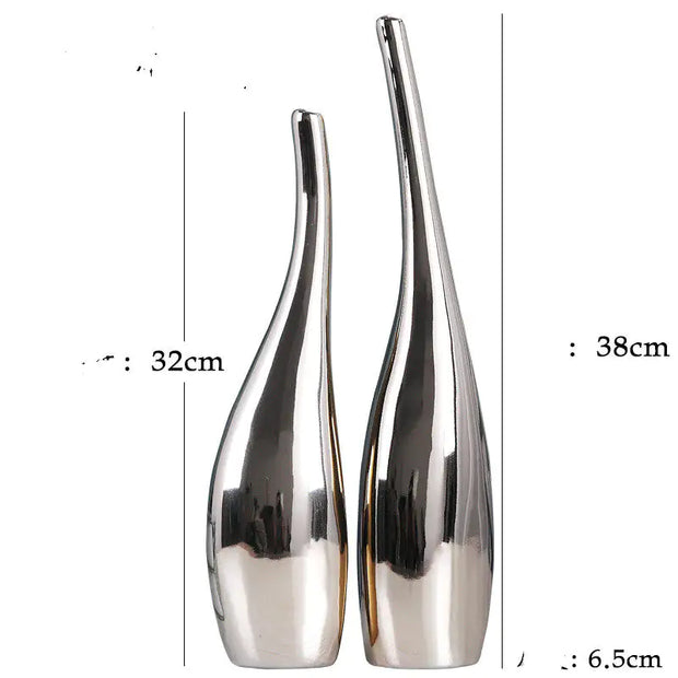 Nordic Gold Plating Ceramic Vases Model Decor