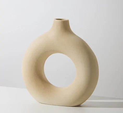 doughnut shape ceramic vase