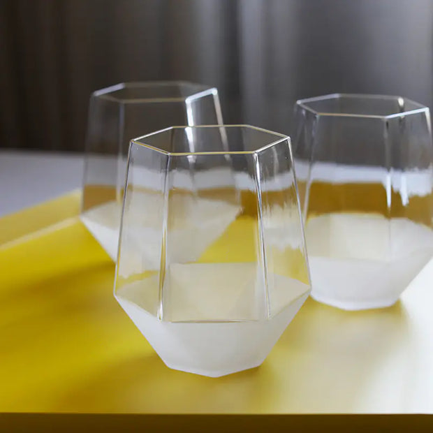 modern geometric glass cup