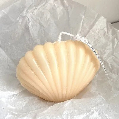 Shell-shaped soap on a white background