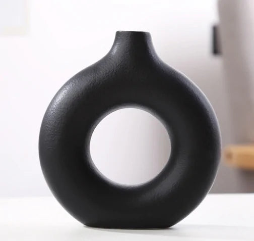 doughnut shape ceramic vase