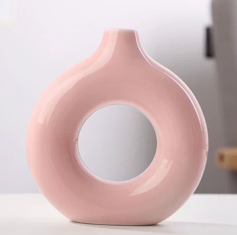 doughnut shape ceramic vase