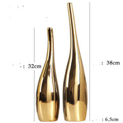Nordic Gold Plating Ceramic Vases Model Decor