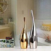 Nordic Gold Plating Ceramic Vases Model Decor