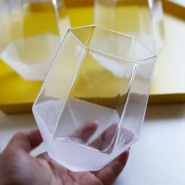 modern geometric glass cup